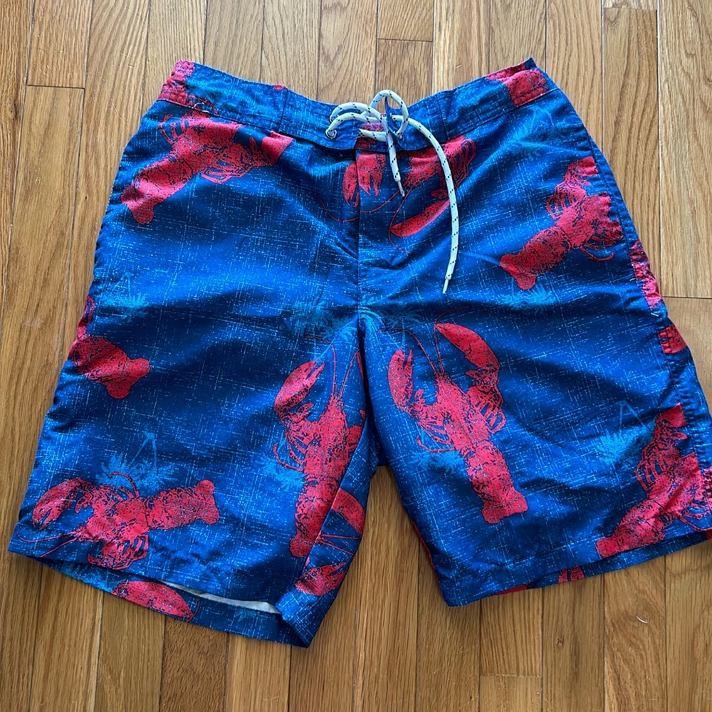 Lobster print swim trunks size M